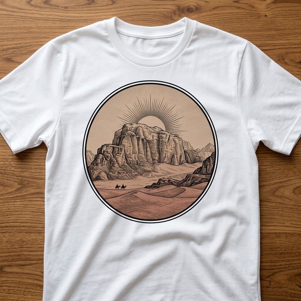 Wadi Rum T-Shirt – Valley of the Moon Jordan Desert Tee